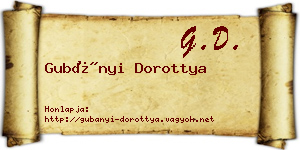 Gubányi Dorottya névjegykártya
